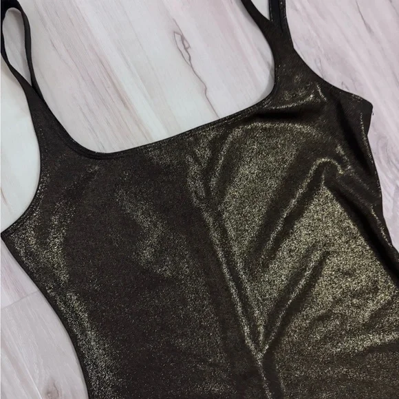 American Apparel bronze ponte Midi Dress - Picture 2 of 9